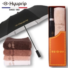 협립 2단 폰지 실버 우산 1P +40수 호텔 코마 세면타올 1P세트