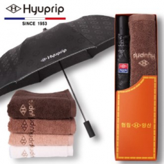 협립 2단 엠보 바이어스 우산 1P +40수 호텔 코마 세면타올 1P세트