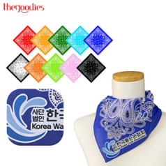 부분인쇄하는 신아메바 스카프(면60수60cm)