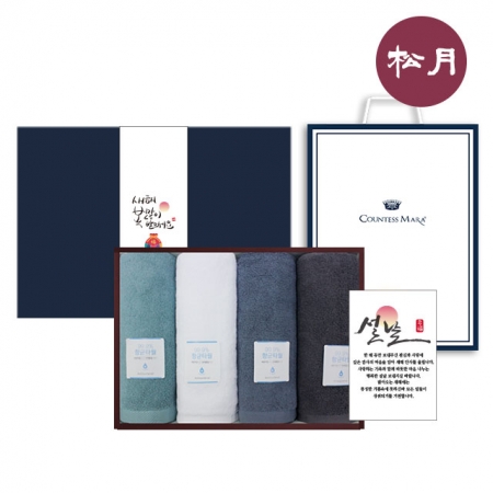 [송월타올] 설날 복 향균 150g 30수 타올 4P 선물세트, 호텔수건 #2