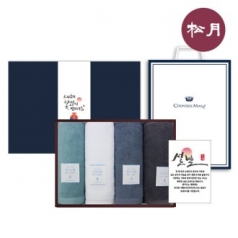 [송월타올] 설날 복 향균 150g 30수 타올 4P 선물세트, 호텔수건