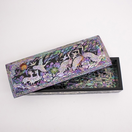 이조 사슴송학 자개필통 필함 #2