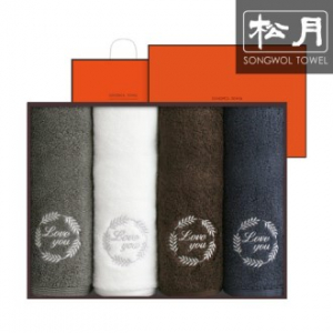 호텔 라운드 러브 타올 190g 4p