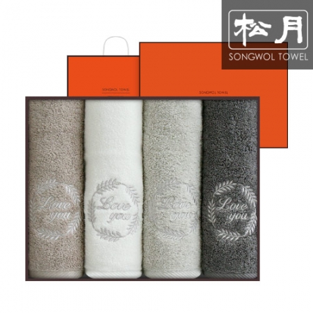 [송월타올] 호텔 라운드 러브 타올 150g 4p #2