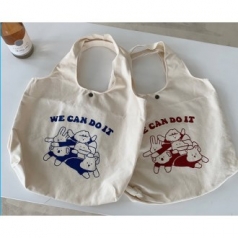 빅사이즈 일체형 에코백 똑딱이단추