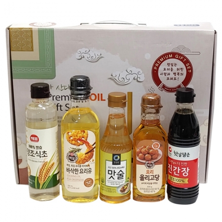 명품 프리미엄 5종 (청정원 카놀라유+청정원 사과식초+청정원 진간장+청정원 맛술+백설요리 올리고당) #3
