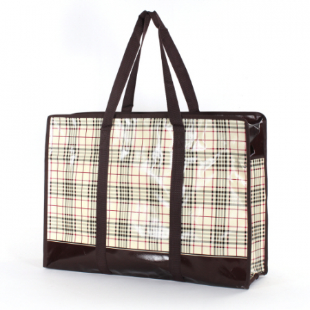 체크 지퍼 타포린 백 #3