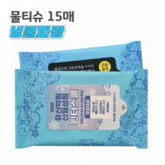 무광 넝쿨 파랑 물티슈 15매