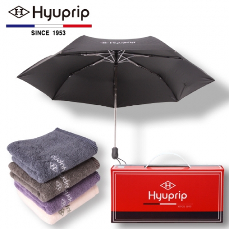협립 3단 초미니 암막 고밀도 완전자동 우산 +호텔 코마 170 타올 1P - 우산 타올세트 (양산 겸용) #2