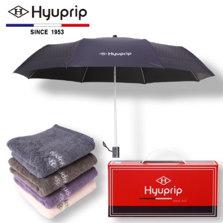 협립 3단 암막 고밀도 커넥션 우산 +호텔 코마 170 타올 1P - 우산 타올세트 (양산 겸용) #2