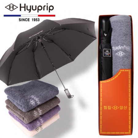 협립 암막 고밀도 커넥션 2단 65 우산 + 호텔 코마 170 타올 1P 우산 타올세트 (양산겸용) #2