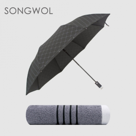 송월 2매입 세트CM 2단 다이아라인 우산+ CM포라인 MJ 타올 #2