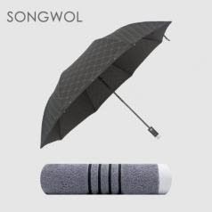 송월 2매입 세트CM 2단 다이아라인 우산+ CM포라인 MJ 타올