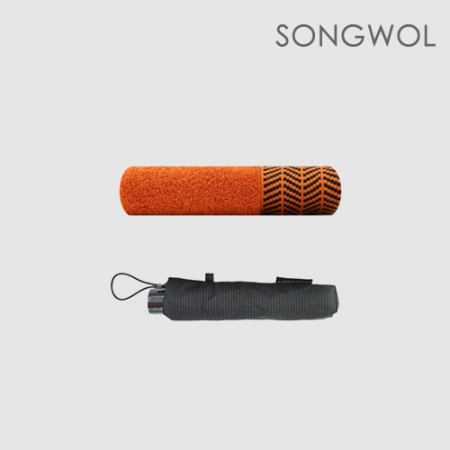 송월 2매입 세트) SWU 3단 미니 하운드 체크 우산+ 호텔컬렉션 어로우 타올 #5