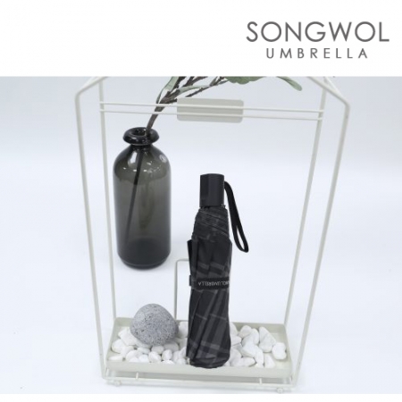 송월 2매입 세트) SWU 3단 모던체크 우산 + 호텔컬렉션 톤 MJ 타올 #8