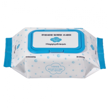 해피드림 매직 주방세제 일체형 베이직 수세미 270g 30매 #3