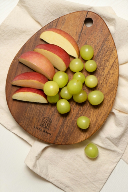 [리베바움] 티크원목 플레이팅도마 라운드3 - 각인 #5