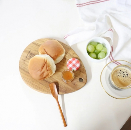 [리베바움] 티크원목 플레이팅도마 라운드3 - 각인 #3