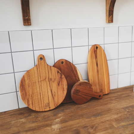 리베바움 티크원목 플레이팅 도마 라운드4 [각인] #6