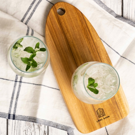 리베바움 티크원목 플레이팅 도마 라운드4 [각인] #2