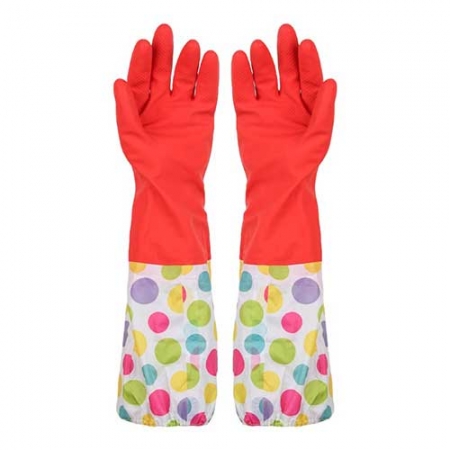 다올 라텍스 도트 기모 고무장갑 롱밴드형 #2