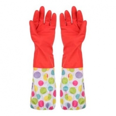 다올 라텍스 도트 기모 고무장갑 롱밴드형