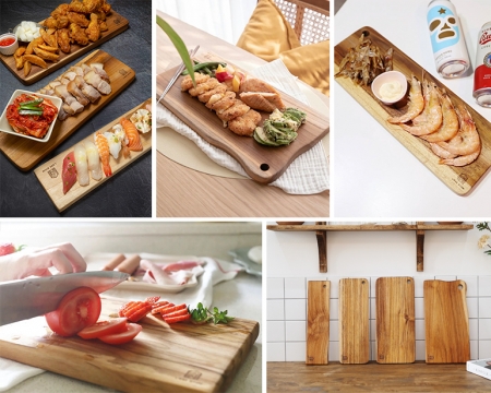 [리베바움] 티크원목 플레이팅도마 서빙4 - 각인 #5