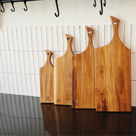 [리베바움] 티크원목 플레이팅도마 엣지 4-각인 #3