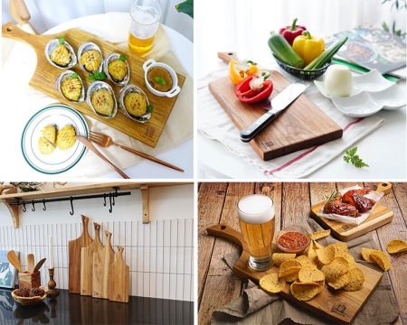 [리베바움] 티크원목 플레이팅 도마 엣지2 - 각인 #5