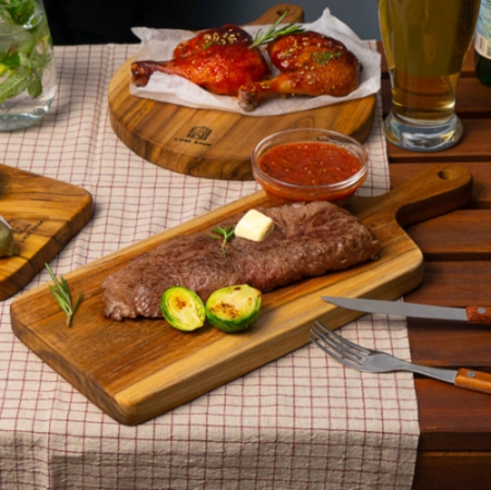 [리베바움] 티크목 플레이팅 도마 피크닉2 - 각인 #3