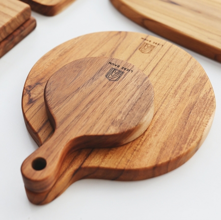 [리베바움] 티크목 플레이팅도마 라운드2 - 각인 #4