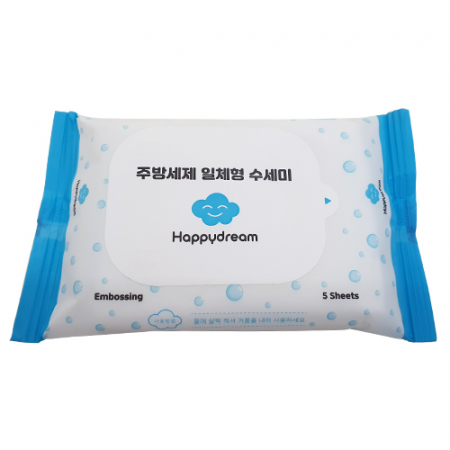 해피드림 매직주방세제 일체형 베이직 수세미 5매 #3