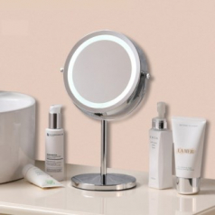 에코라이프 스텐 LED 원형 탁상거울 7인치 (건전지 미포함) CBH352