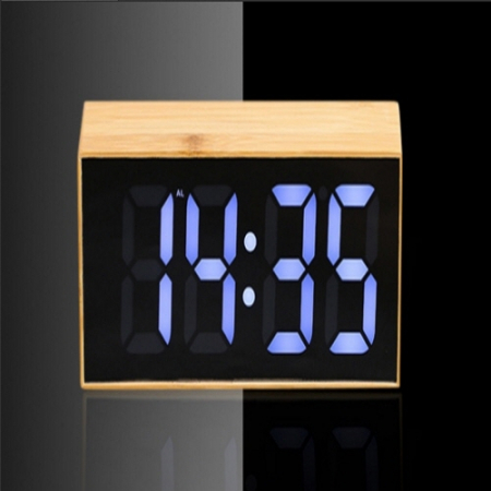 모던오피스 직사각 대나무 LED 탁상시계 CBH369 #2