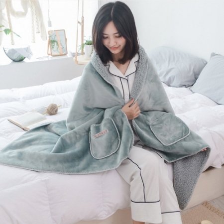 에코라이프 따뜻한 투포켓 단추 망토 담요 (60170) CBH581 #2