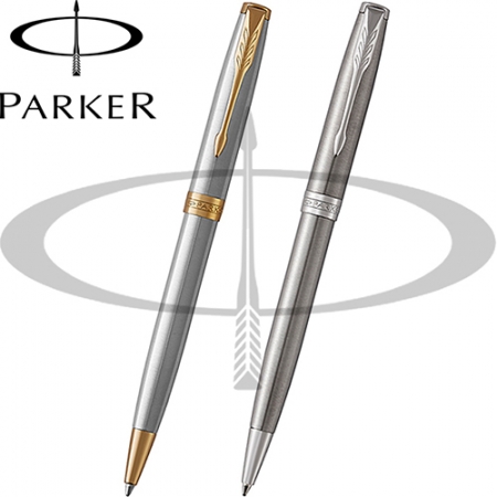 파카 소네트 스텐레스 스틸 볼펜/ 2중 홈라인 마감처리 #2