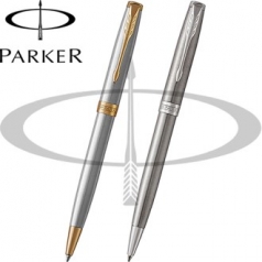 파카 소네트 스텐레스 스틸 볼펜/ 2중 홈라인 마감처리