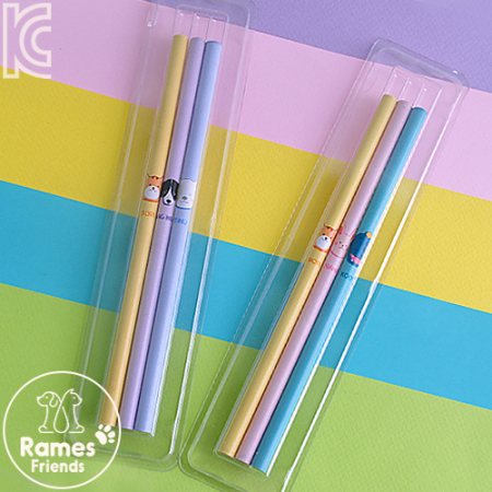 라메스프렌즈 파스텔 연필 3P세트 (투명케이스) #2