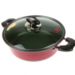 에코키친 컬러풀 냄비 레드 전골 24cm KB455