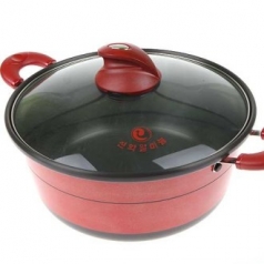 에코키친 컬러풀 냄비 레드 양수 28cm KB457