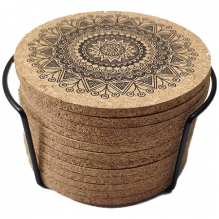 에코키친 열방지 만다라 무늬 코르크 컵받침 냄비받침 (L) CBH693 #2