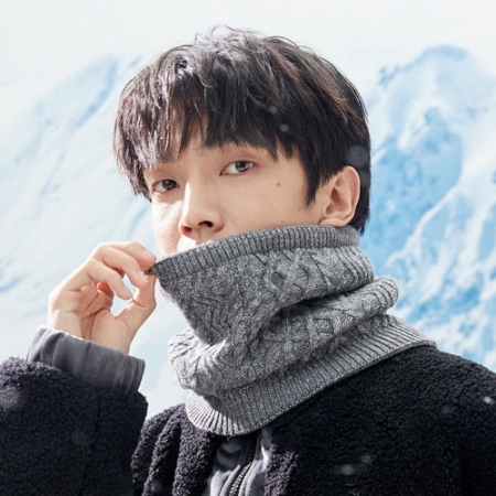 에코라이프 남성용 레터링끈 겨울 방한 니트 넥워머 CBH801 #2