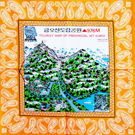 순면 등산 관광지도 스카프 MJ, 손수건, 두건 #5