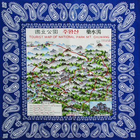 순면 등산 관광지도 스카프 MJ, 손수건, 두건 #6