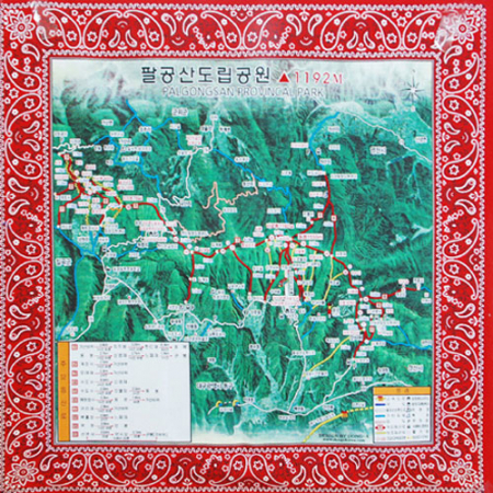 순면 등산 관광지도 스카프 MJ, 손수건, 두건 #7