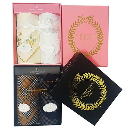 MJ 크리스찬오자르 자수 손수건 선물세트, 스카프, 순면 남여손수건 2P #2