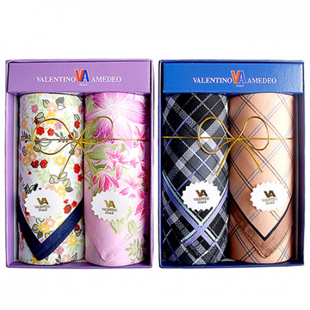 MJ 발렌티노 본염 손수건, 스카프, 순면 남여손수건 2P #2