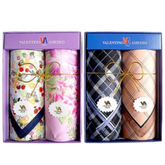 MJ 발렌티노 본염 손수건, 스카프, 순면 남여손수건 2P