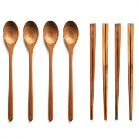 티크나무 수저세트 4종 숟가락 젓가락 #2