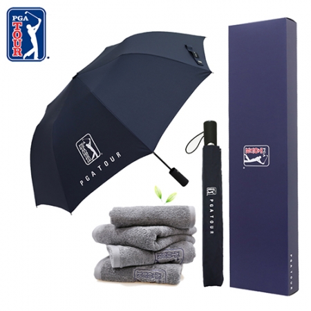 PGA  2단 자동 무지 우산 + 190g 호텔타올세트 #2